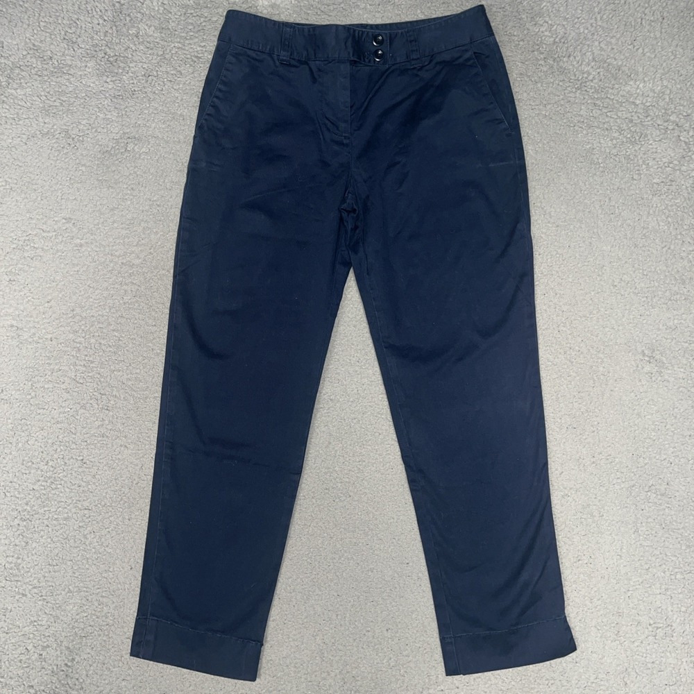 Vineyard Vines Pants Womens Sz 2 (28x26) Navy Blue Chino Flat Front Straight Leg